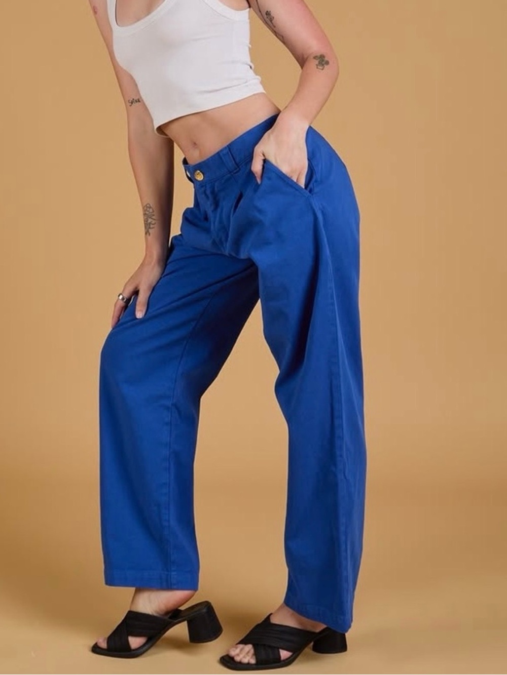 Big Bud Press Size Extra Small Mid Rise Trousers in Royal Blue